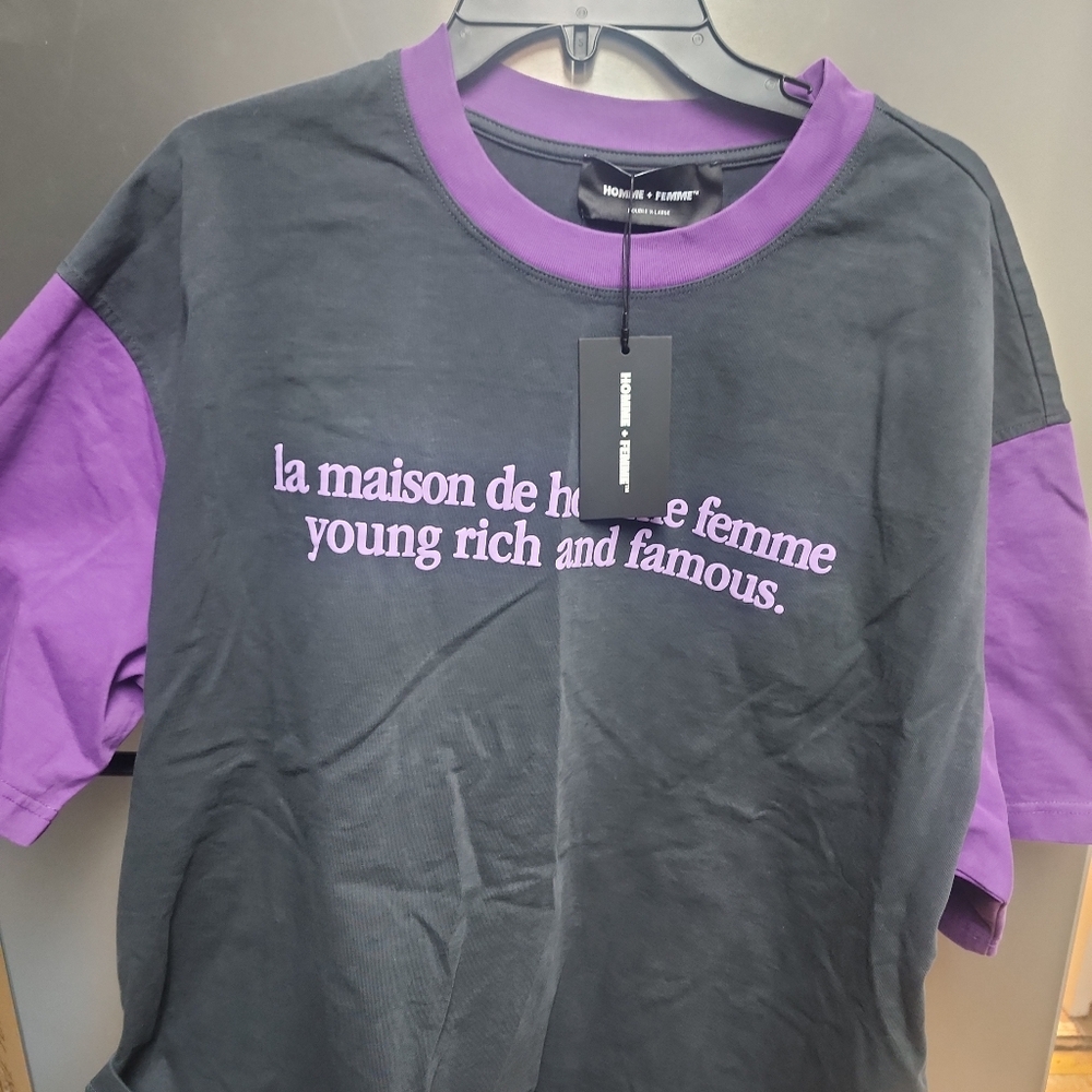 Purple and Black Kids Shirt by